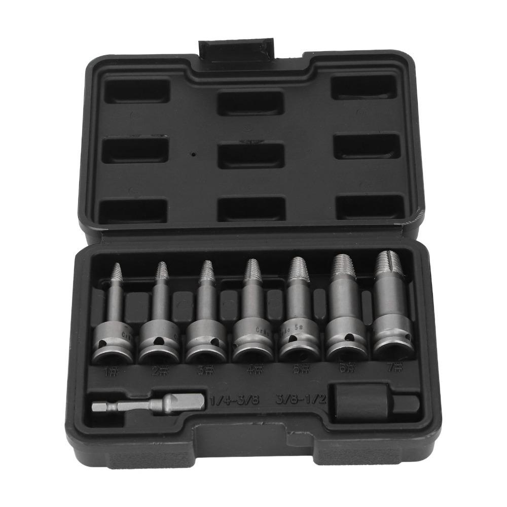 9pcs Hex Design Bolt Extractor Kit Stripped Screw Remover  For Mechanical Maintenance