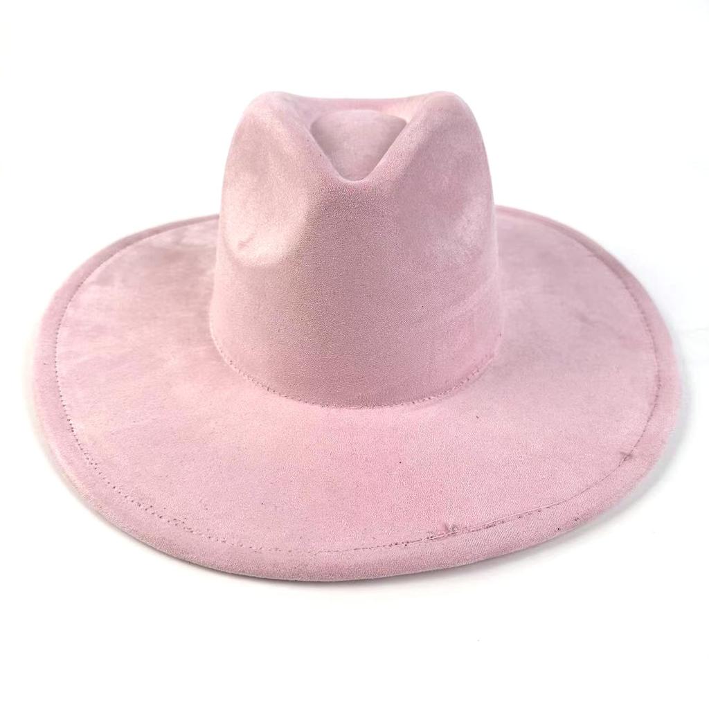 European And American Style New Big-Brimmed Suede Top Hat Fashionable Simple Top Hat Peach Heart Top Big-Brimmed Jazz Hat