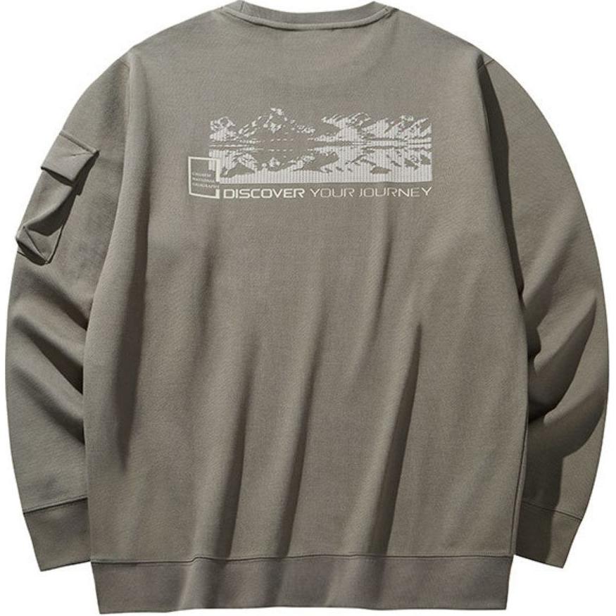 Anta Outdoor Series Casual Round Neck Printed Sports Sweatshirt Men sweatshirt Brown 152446701-2