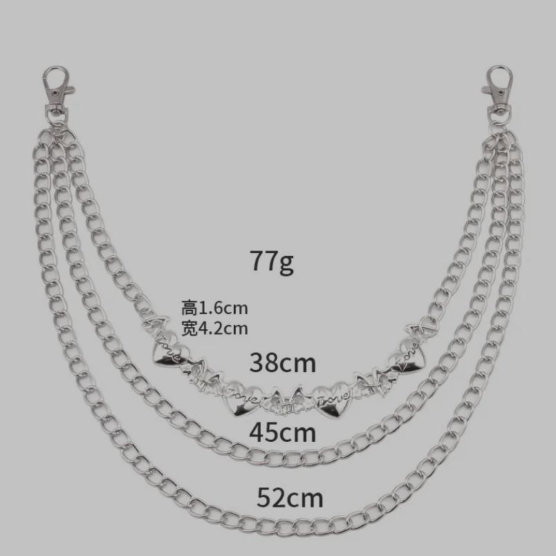Hip Hop Punk Rock Metal Rivet Pants Waist Chain Men Women Key Chains Trousers Wallet Keychain Jeans Unisex Hip-hop Jewelry Gift