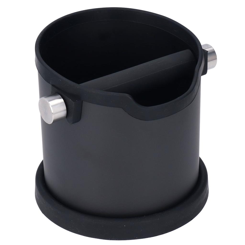 Coffee Knock Box Stainless Steel Grounds Storage Bucket Container with Non Slip Silicone Pad