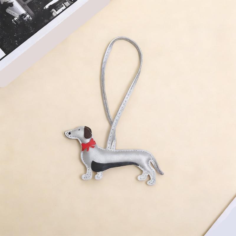 Multipurpose PU Leather Animal Keychain Decoration Dog Key Ring Accessory For Office Commute Or Casual Outings