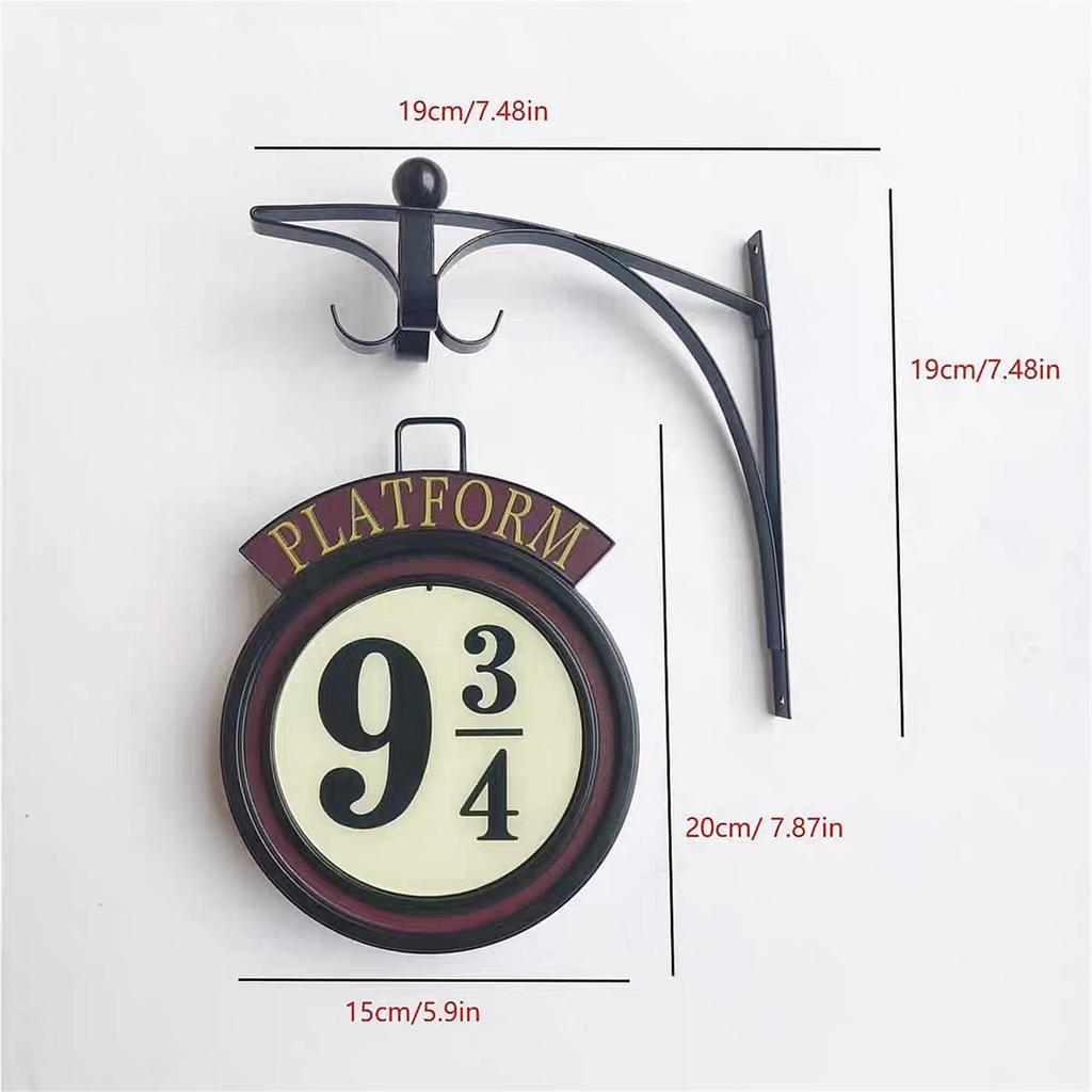 Harry Potter Hängende Nacht Vintage Hängende Wand 9 Plattform 3 Dekorative Metallplattform Wand Film Metall 20. Jubiläumsgeschenk für Filmliebhaber Licht,
