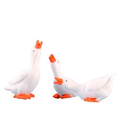 Geese Figurine Goose Figurine Home Landscape Table White Swan 1 Set 3pcs Accessories Cute Decor Resin Ornaments