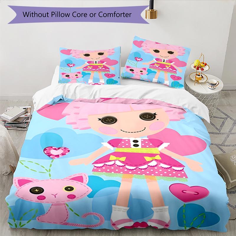 3pcs Lalaloopsy2 Design Cover Set - HD Printed Bedding with 1 Cover and 2 Pillowcases - Perfect for Home and Dorm Decor