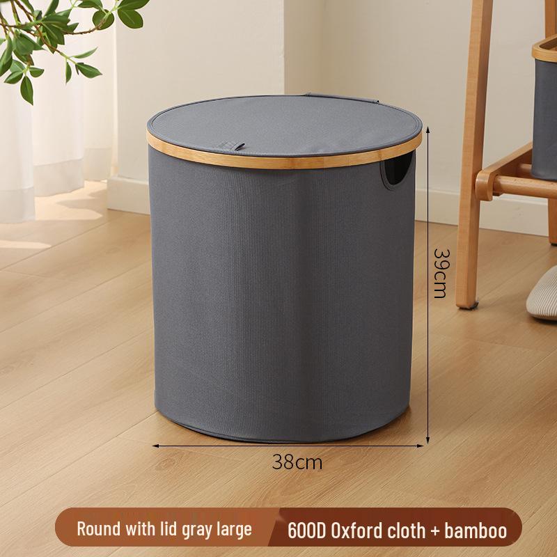 Foldable Large Desktop Storage Basket with Lid for Bedroom - Laundry, Toys, and Clothes Organizer