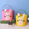 Cartoon Easter Egg Basket Felt Storage Bag Handbag Easter Egg Bucket  Easter Party