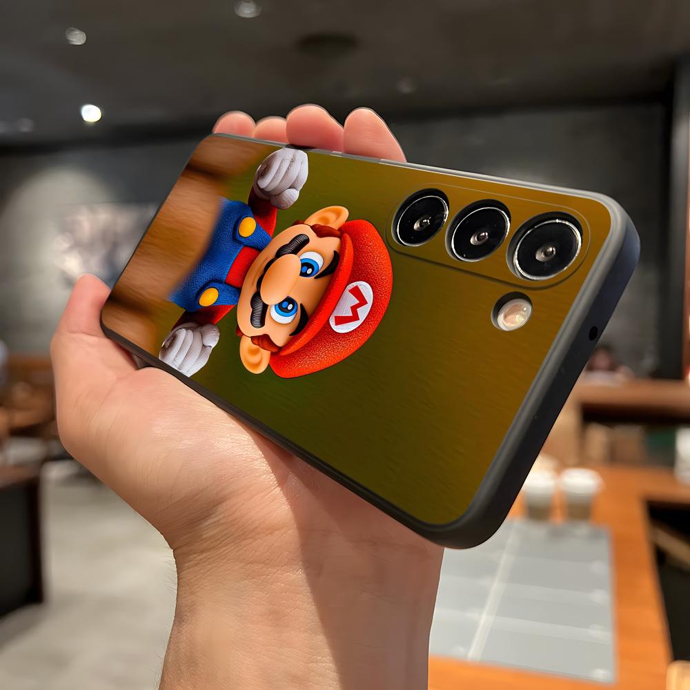 S-Super M-Mario Phone Case For Samsung A56 A36 A26 A16 A15 A25 A35 A55 A14 A34 A24 A54 Black Soft Shell