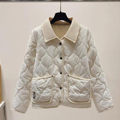 Stylish Short Cotton-Padded Jacket for Students with College Style and Slimming Effect