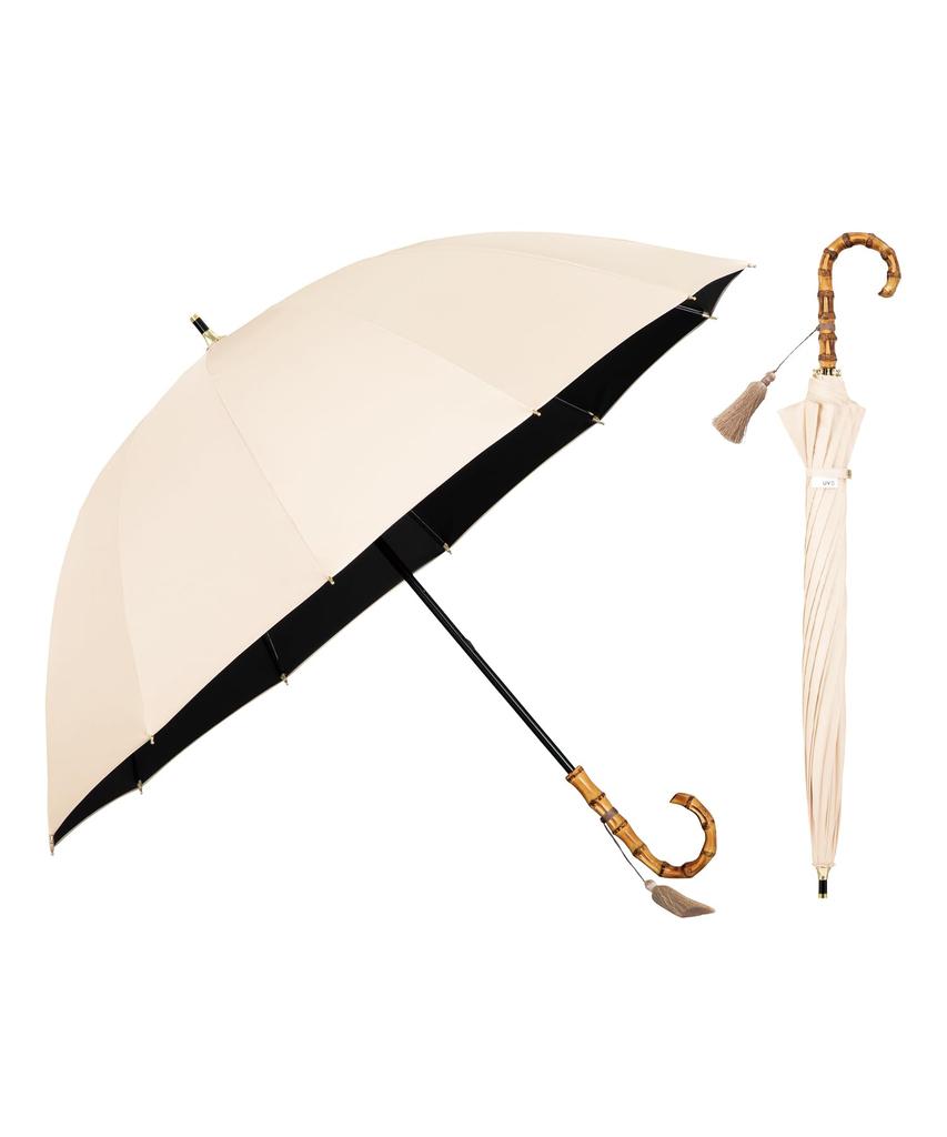 UVO Long 12 Plain Heat UV Light UV101TSL12K26 Beige Wpc. (Ubo) Parasol, Umbrella, Ribs, Tassel, Shielding, 100% Cut, 100% Blocking,