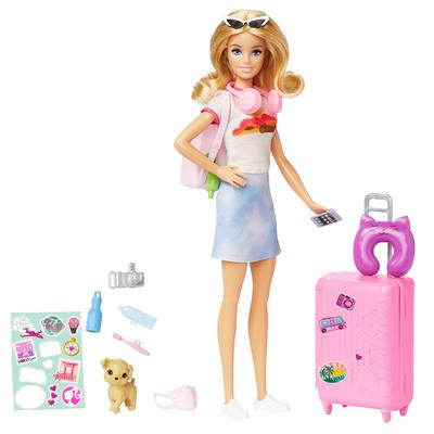 Barbie Puppe & Mode Rosa Reise-Set Anziehpuppe Puppenhaus Rollenspiel Barbie Puppe Ab 3 Jahren Rosa HJY18