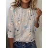 Spring Fall Women's Floral Print Casual Long Sleeve Crew Neck Sweatshirt Clothing