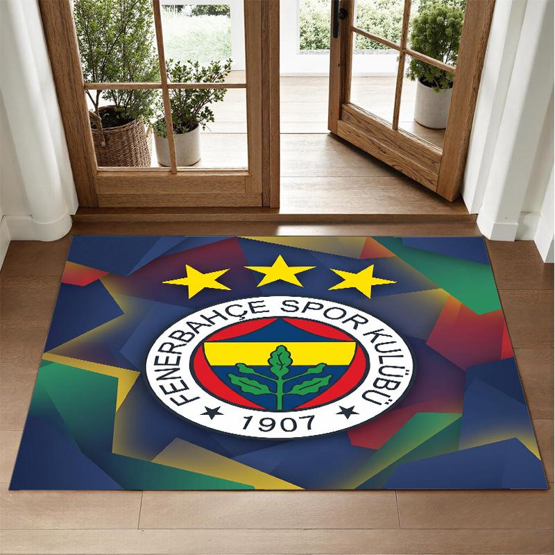 Fenerbahçe FC Design Crystal Velvet Rug Soft Decorative Mat for Bedroom Entrance