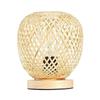 Bamboo and Rattan Farmhouse Style Table Lamp for Bedside, Office, Cafe, or Bar.