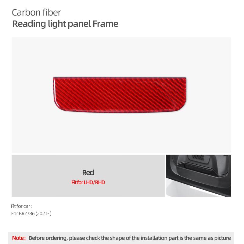 Pour Subaru BRZ/Toyota GR86 2025- Panneau de lumière de lecture avant en fibre de carbone Protection décorative Autocollants Accessoires de Tuning Intérieur de Voiture