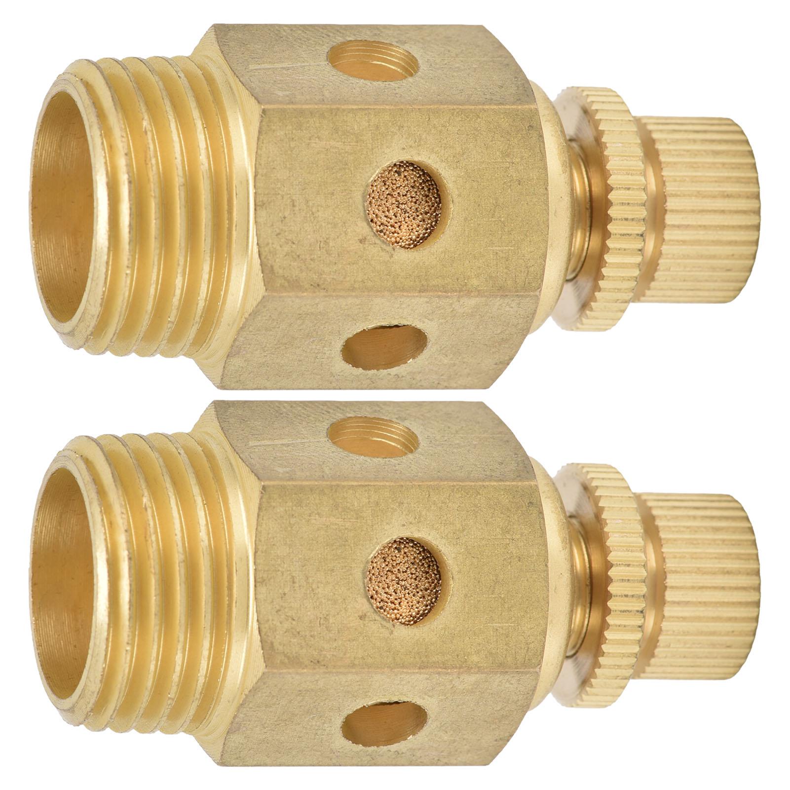 

2Pcs Pneumatic Muffler Brass Air Exhaust Adjustable Throttle Type Mute Silencer 12in PSC04