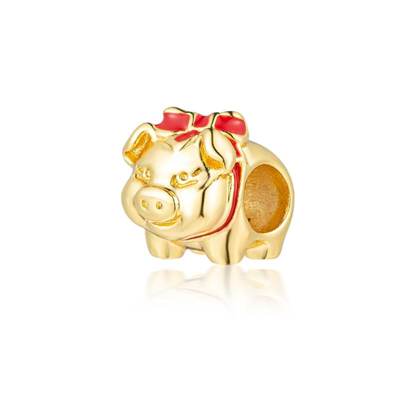 Perline Charm Oro Scintillante Pendenti Originali Europei Snake Fit Bracciale in Rame Collana Perline Per Gioielli Fai da Te Regalo Donna