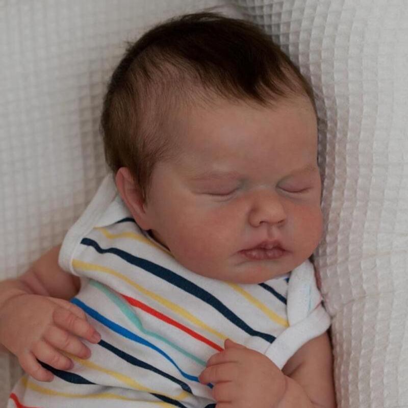 19 Zoll 3D bemalte lebensechte wiedergeborene Babypuppen voller Silikonkörper Babyspielzeugpuppe Sweety Asleep Loulou Boneca wiedergeborene Puppe Kleinkind Geburtstag Weihnachtsgeschenk