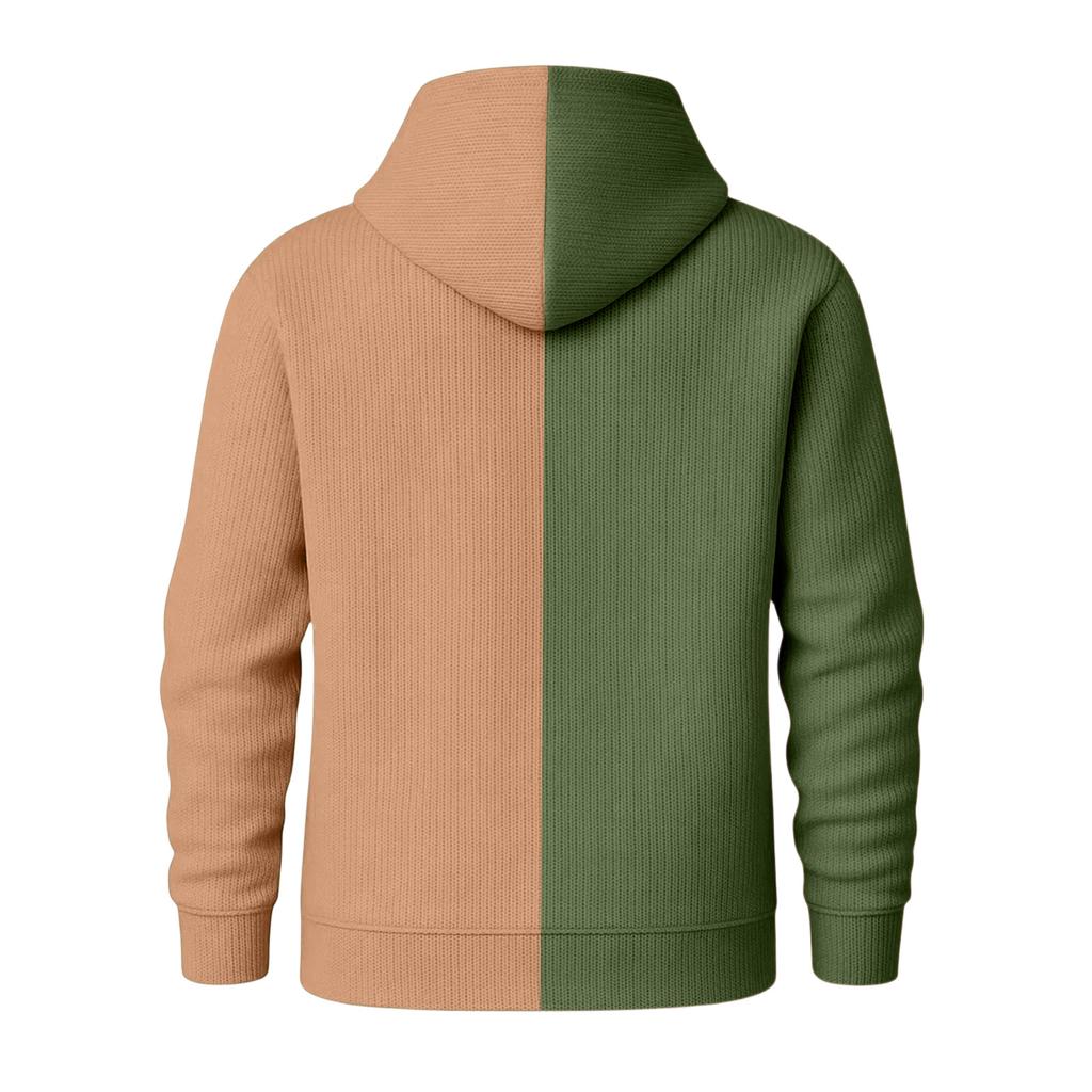 Men's Leisure Loose Three Clicks Color Clashing Hooded Hood Hoodie