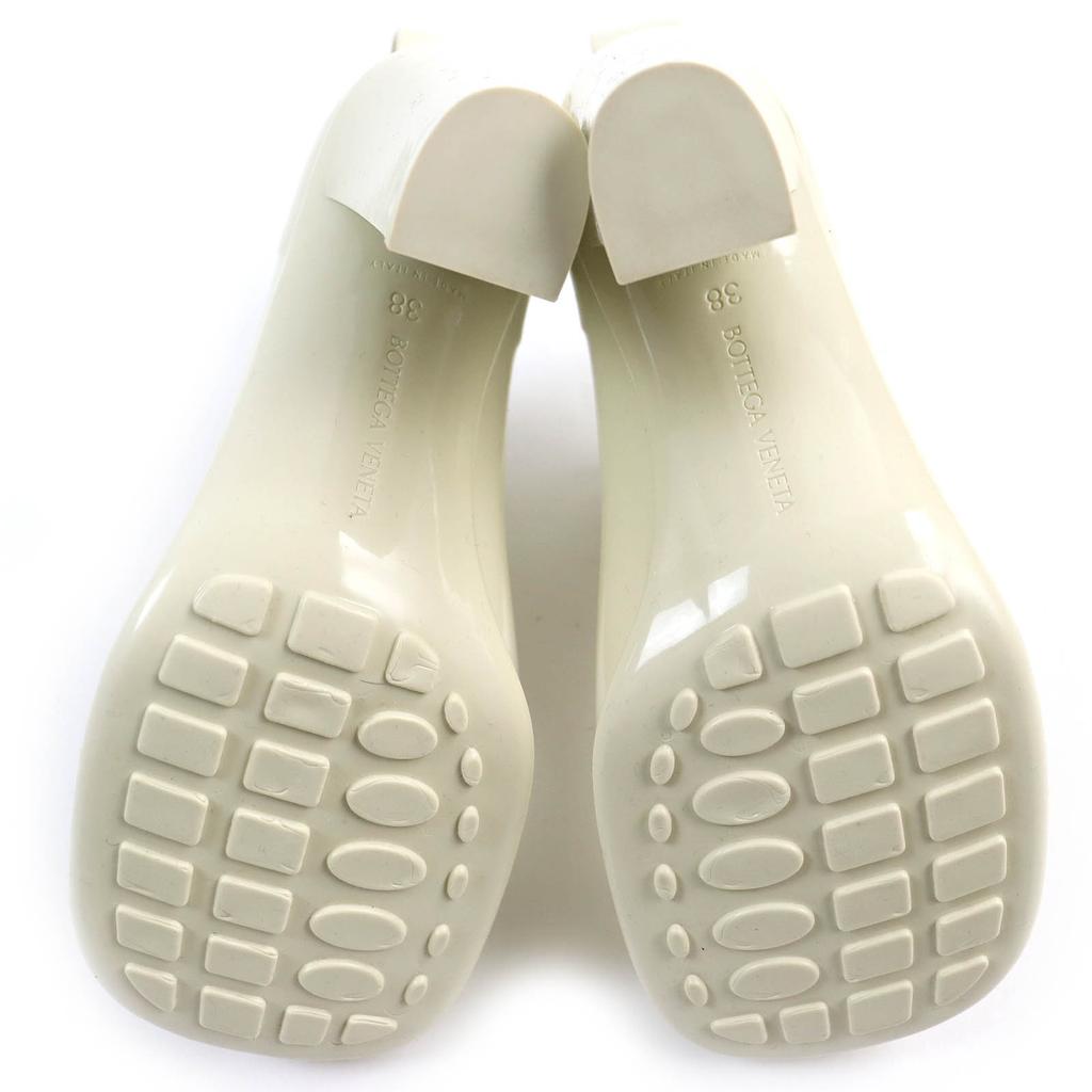 Excellent BOTTEGAVENETA Rain Shoes Shine Rain Boots Rubber Boots Ivory Rubber Used