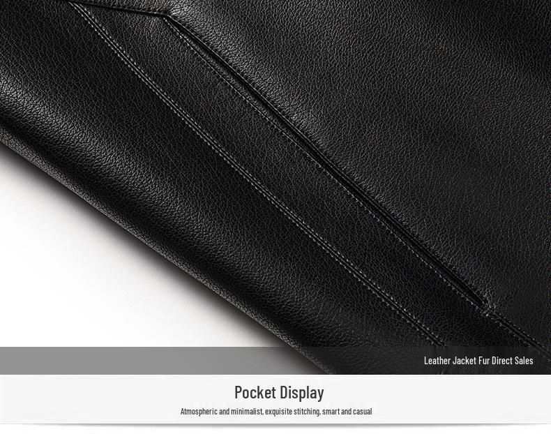 Yinuoboni High-end Men's Eco-Leather Lapel Jacket, Various Thickness Options - Style 2335