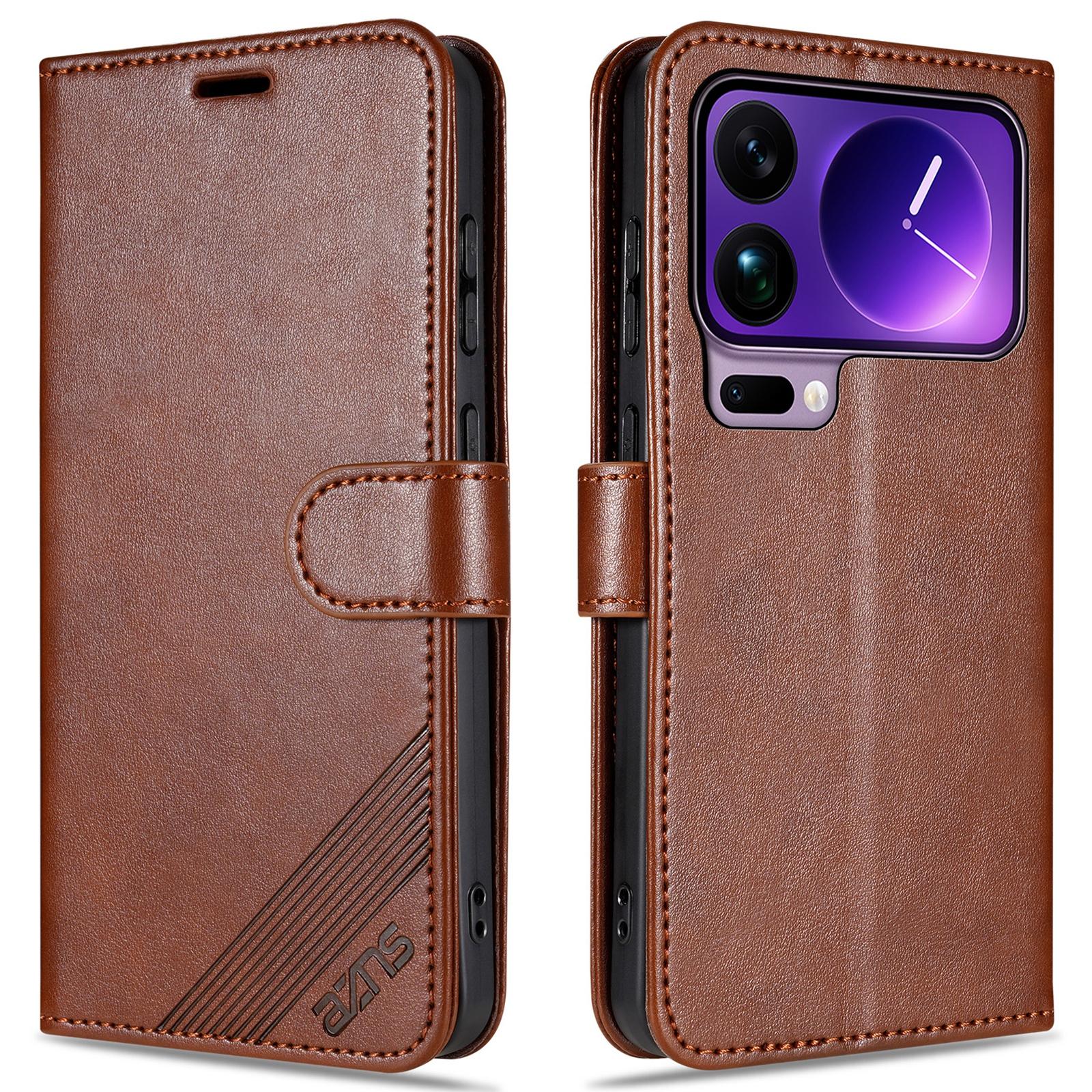 

AZNS For Xiaomi 17 Pro Max Case Anti-Scratch PU Leather Stand Wallet Phone Cover