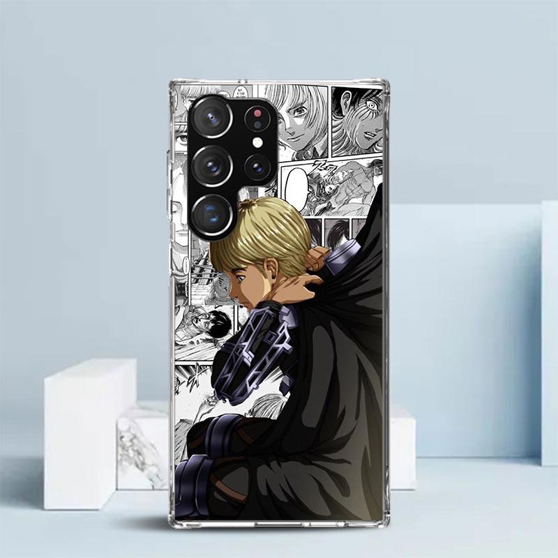 Attack Titan Anime Phone Case For Samsung Galaxy S24 S25 Edge S26 Ultra S22 S23 Plus S21 + S20 FE Soft TPU Back Cover Galaxy S22
