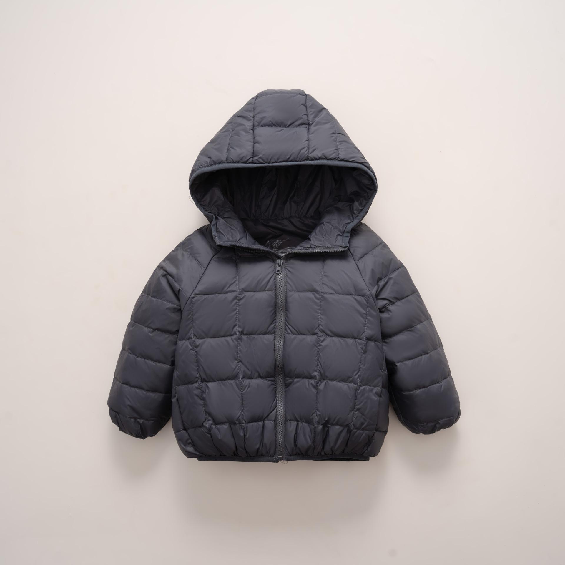 

New warm children s clothing jackets for boys and girls with hats and light children s down jackets 160cm темно-синього кольору