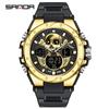 Sanda Men's Multifunctional Dual Display Luminous Waterproof Sports Watch for Teens