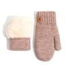 Women's Fleece-Lined Knitted Wool Christmas Gloves - Full-Finger, Double-Layer, Cold-Proof Mittens