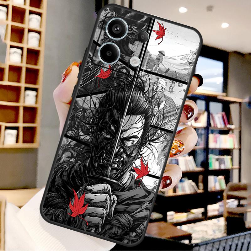 Japan Samurai Ninja For Xiaomi Redmi Note 14 Pro 12 11 9 10 13 15 Pro Plus Case For Redmi 15 10C 12C 13C 14C 15C