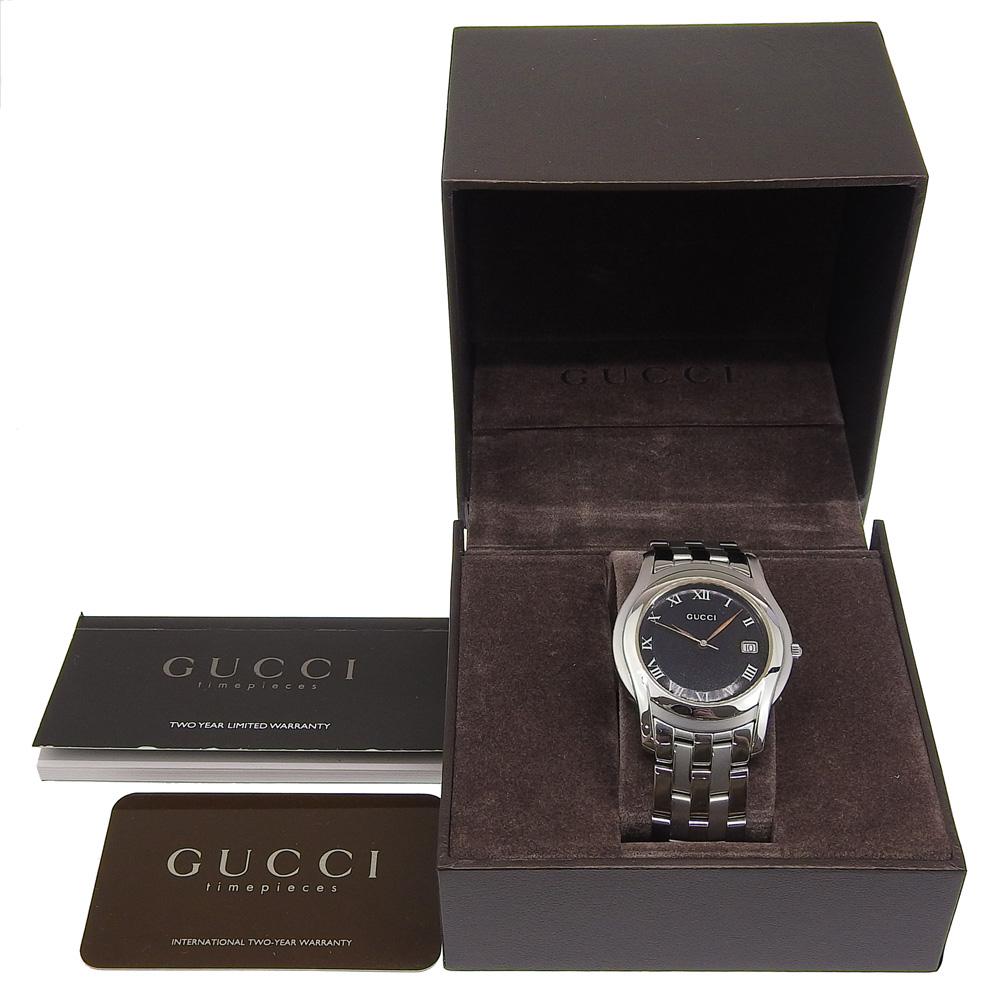 GUCCI G class Watches 5500M blackDial Stainless Steel Quartz Analog display mens Used