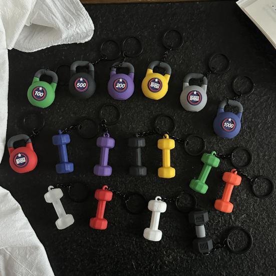 Sports Keychain Pendant Decorative Kettlebell Dumbbell Design Keyring Car Keys Bags Backpacks Accessory