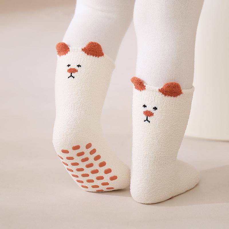 Baby Socks Non-Slip Indoor Floor Skid Proof Seamless Toe Cartoon Pattern Infant Socks for Newborn Warm Winter House Socks Soft Comfortable