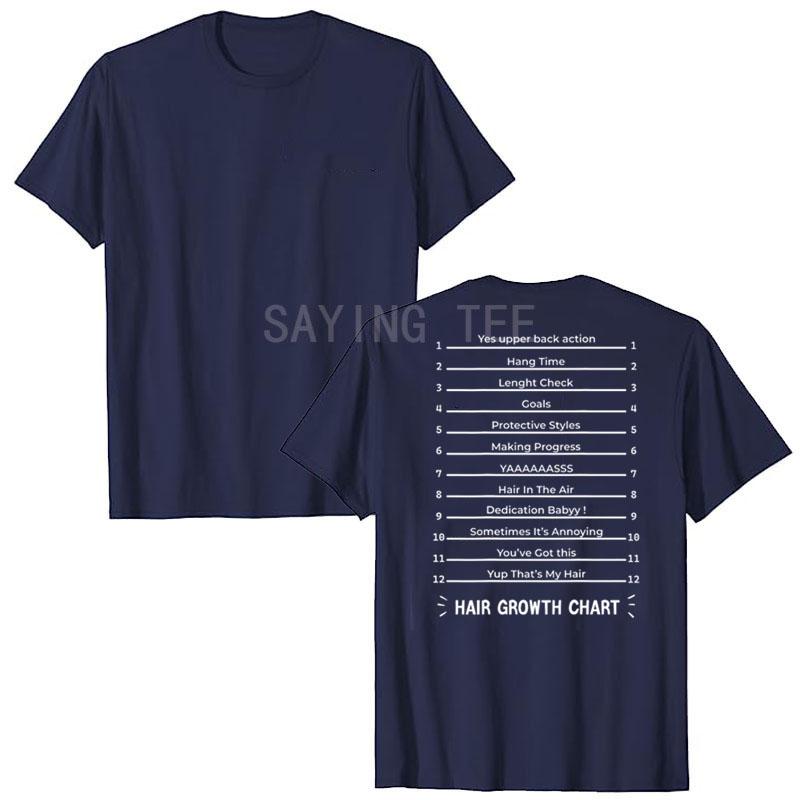 

Hair Growth Chart - Length Check for Your Stylish Long Hair T-Shirt Women s Fashion Humor Funny Letters Printed Graphic Tee Tops 4XL