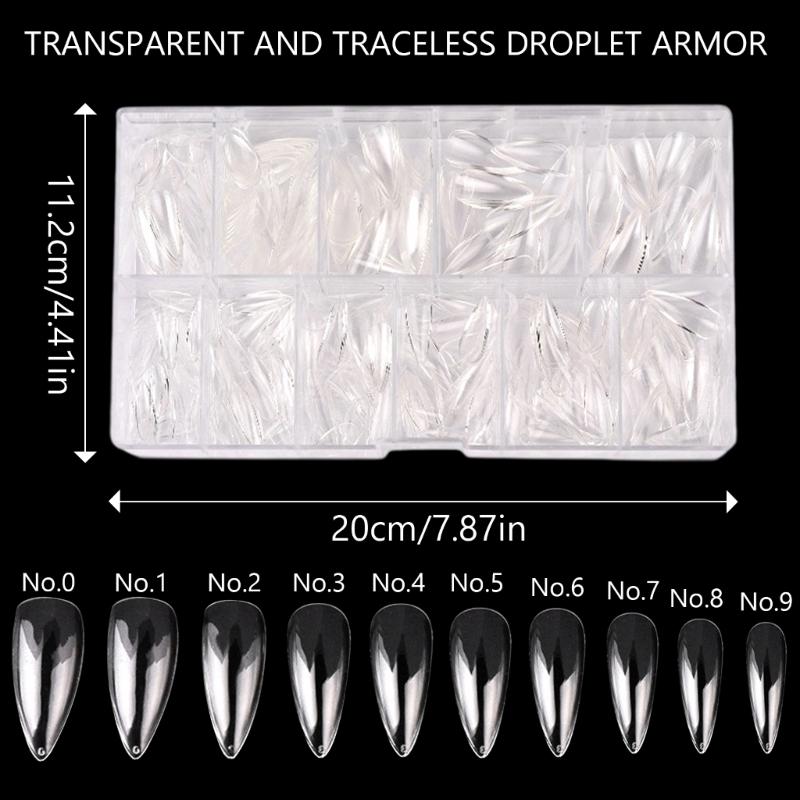 500pc False Nail Extension Tips Artificial Fake Nails Clear Full Cover Nail Tips