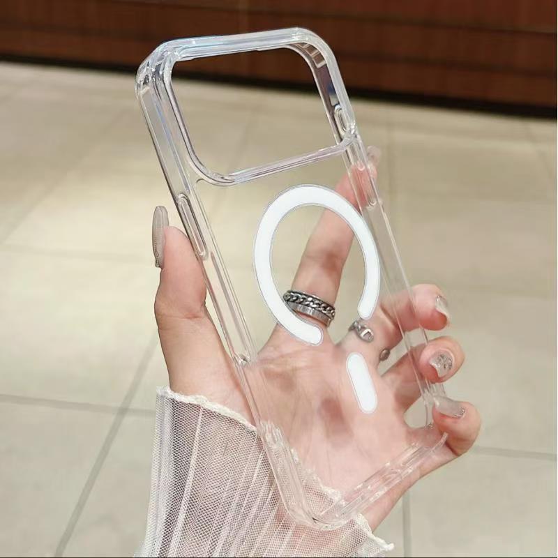 Transparent Magnetic Drop-Proof Case for iPhone 17E/16 Pro Max iPhone 14