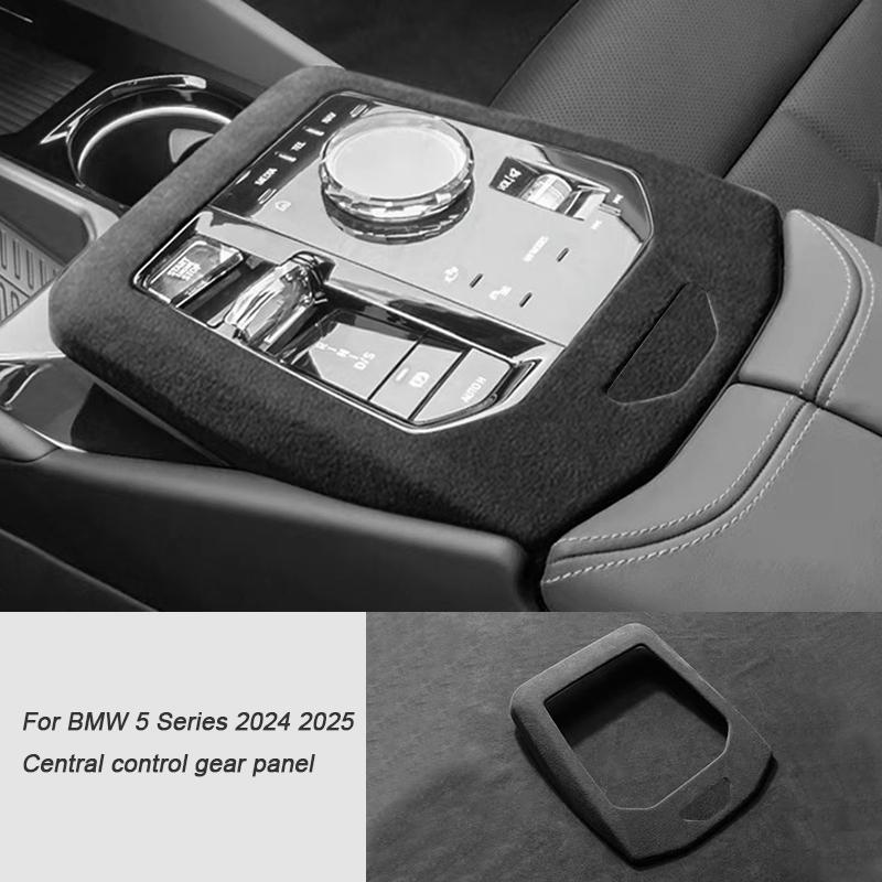 

For BMW 5 Series 2024 2025 G60 Alcantara Overlay Car Central Console Gear Shift Panel Window Glass Lifting Frame Armrest Cover Center Gear Panel