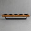 Carved Wood Candle Holder with Circular Sockets Firmwood Metal Frame Sturdy