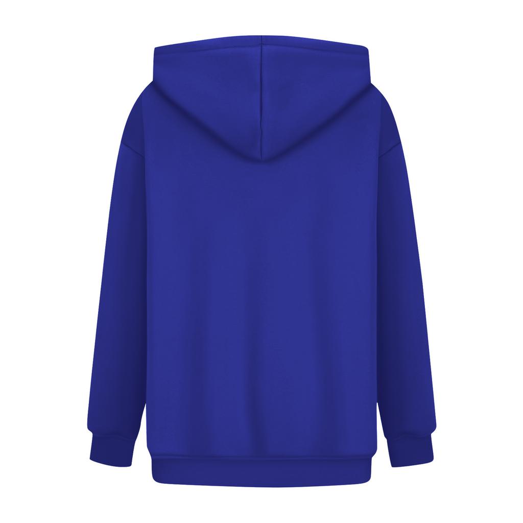 Women'S Loose Long Sleeve Sweatshirts Blouse Causal Fashion Solid Color Pullover Hooded Sweatshirts Top With Pocket