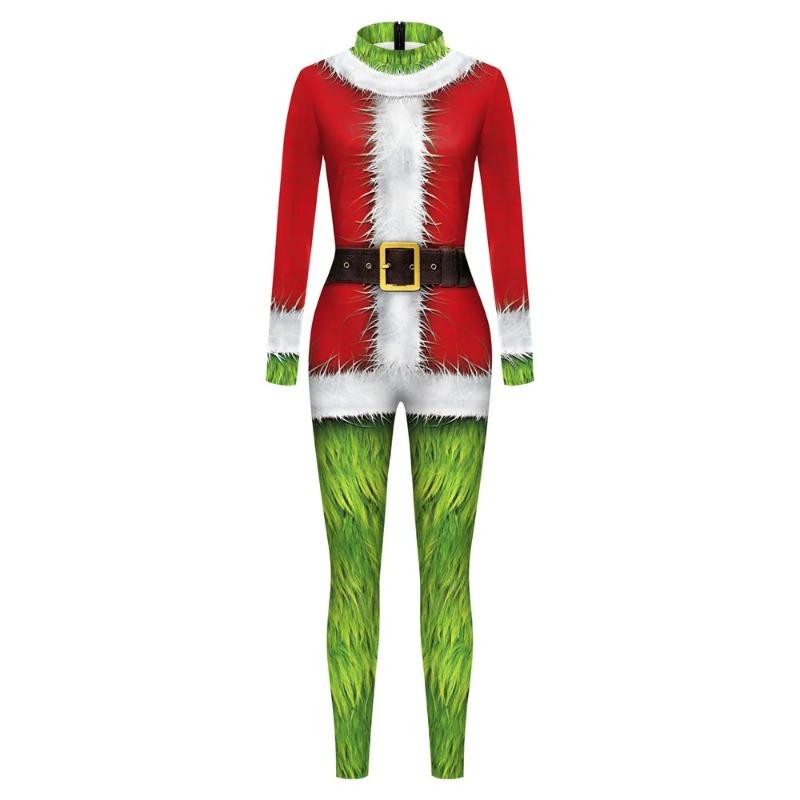 

Женский комбинезон с принтом монстров 3D, рождественский карнавальный костюм для косплея, боди для взрослых, рождественские комбинезоны XL