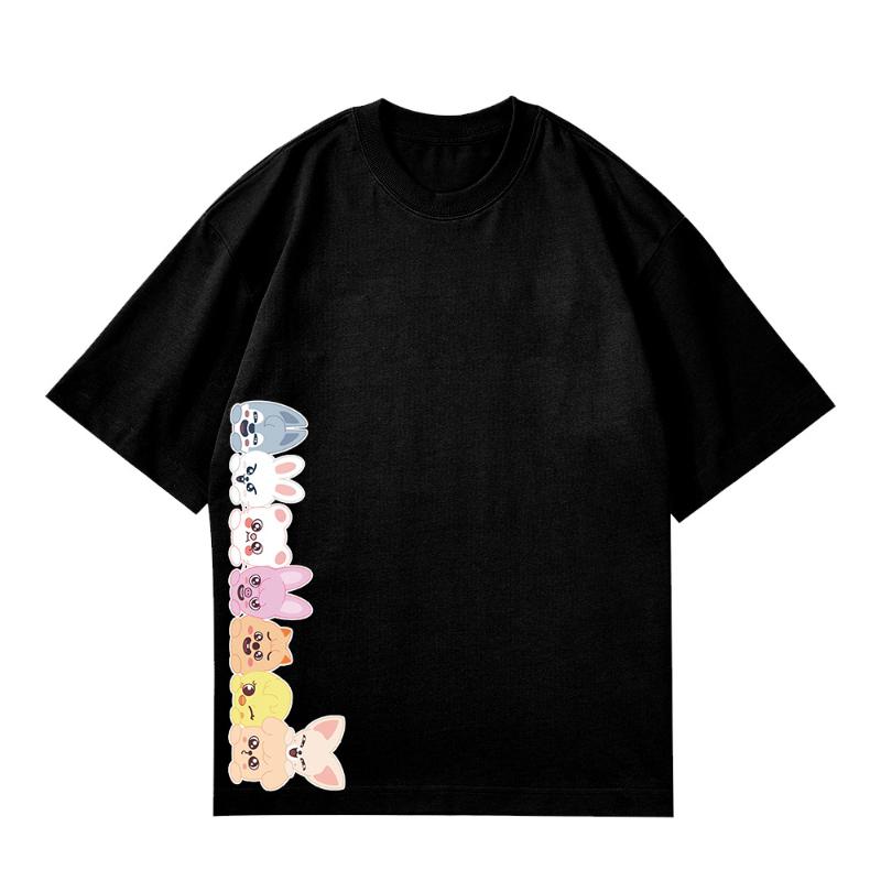 KPOP Konzert Peripherie Kombination Peripherie Bedruckt Herren und Damen Kurzarm T-Shirt Baumwolle Locker