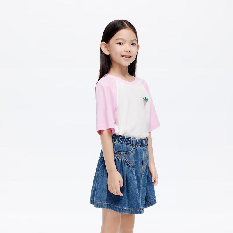 маленькая MO&Co. Детская футболка с цветовыми блоками, быстросохнущая 130