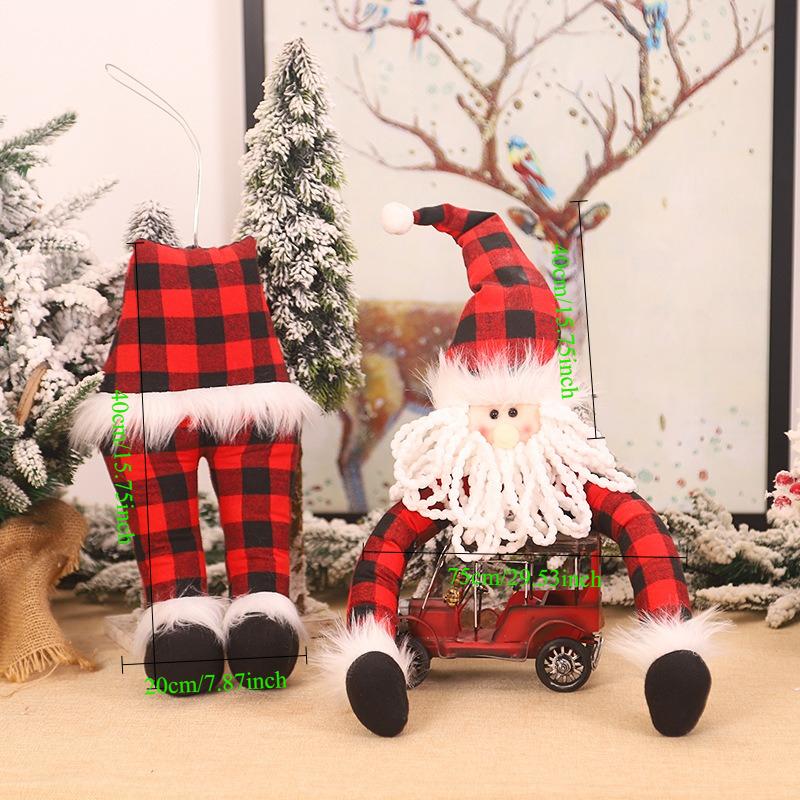 1pcs/set Santa Hugging Tree Christmas Decorations Non-Woven Wire Frame Festive Ornaments for Home Mall Holiday Scene Setup