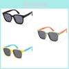 New Children's Folding Sunglasses Outdoor Silicone Uv Protection Polarized Sunglasses Boys Girls Trendy Jc104 Black Frame Black Legs-c1