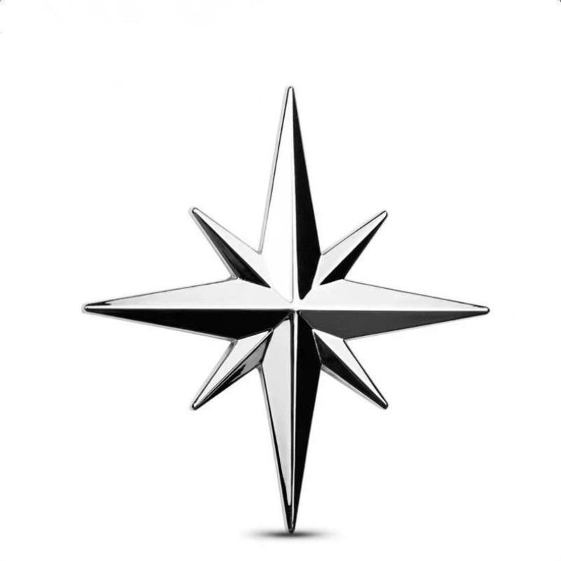 1Pcs Car Badge Emblem Sticker 3D Metal Car Decoration Metal Guide Star Adhesive For Universal Cars Moto Bike Car Styling