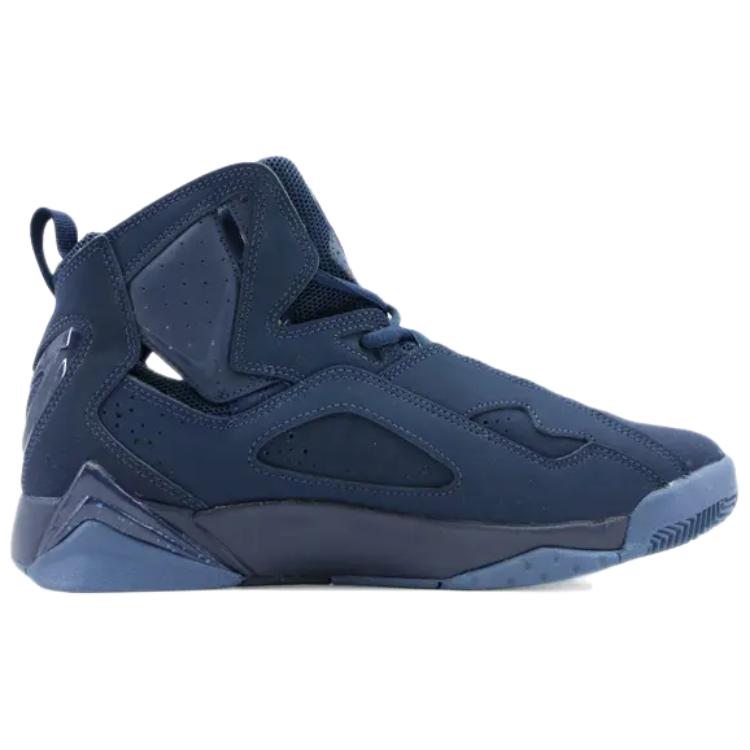 Jordan True Flight Abrasion Resistant High top Vintage Basketball Shoes Men's Dark Blue 342964-405