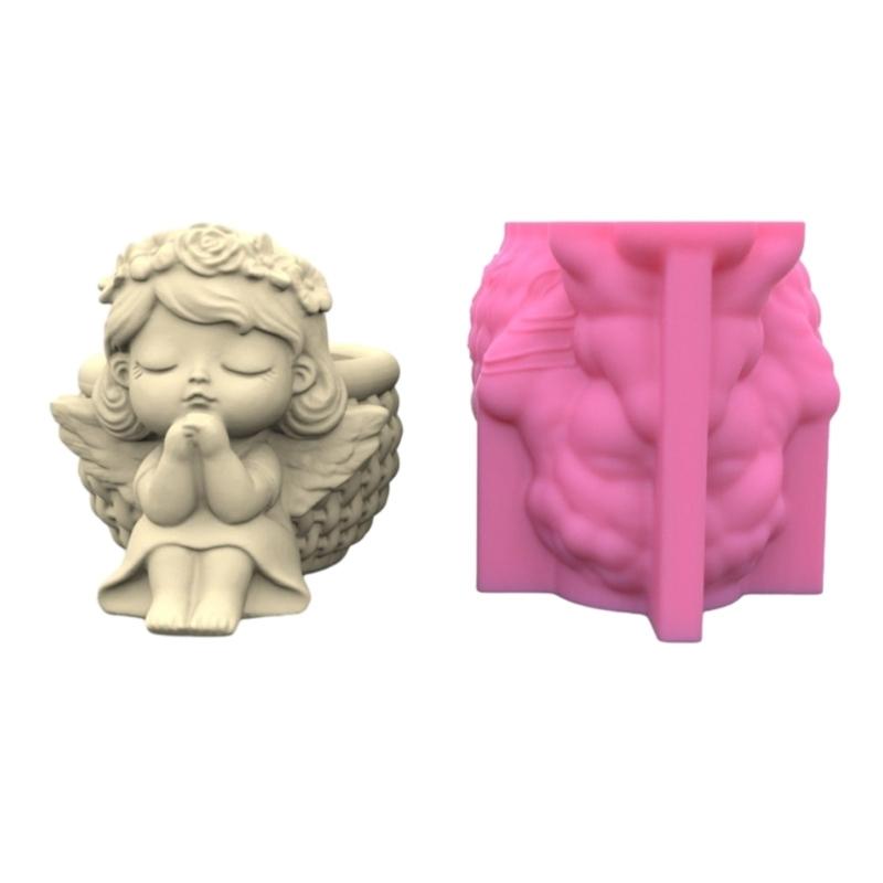 4 Pack Planter Mold Flowerpots Molds Girl Shaped Silicone Concrete Mould Hand-Making Supplies for DIY Flowerpot Crafting