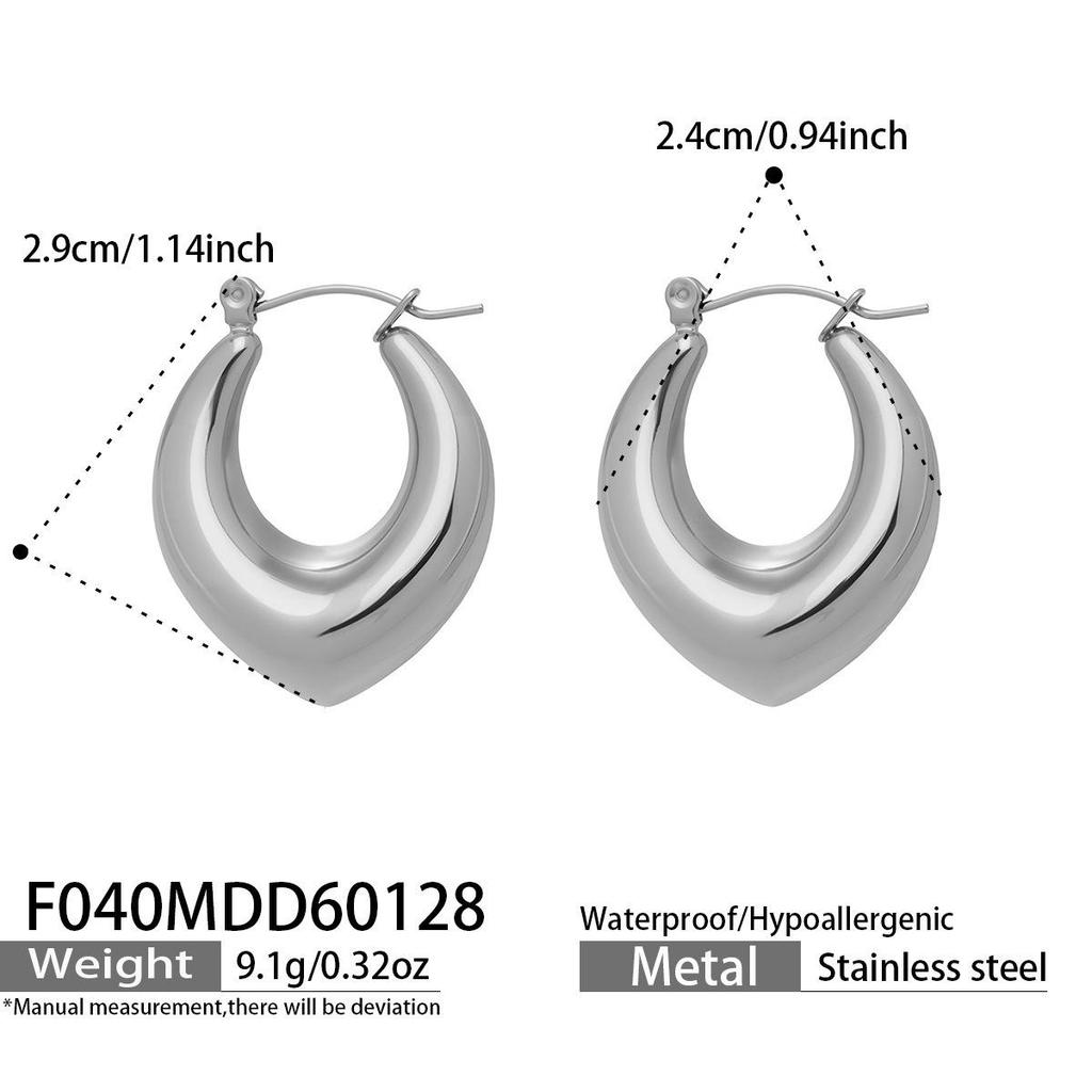 Französische Marke Mode Nische 18K Goldbeschichteter Edelstahl U-förmige Ohrringe - Vielseitiges grenzüberschreitendes Design