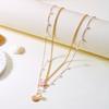Double Layered Imitation Pearl Starfish Shell Pendant Necklace for Women Ocean Style Summer Beach Jewelry Travel Party Gift